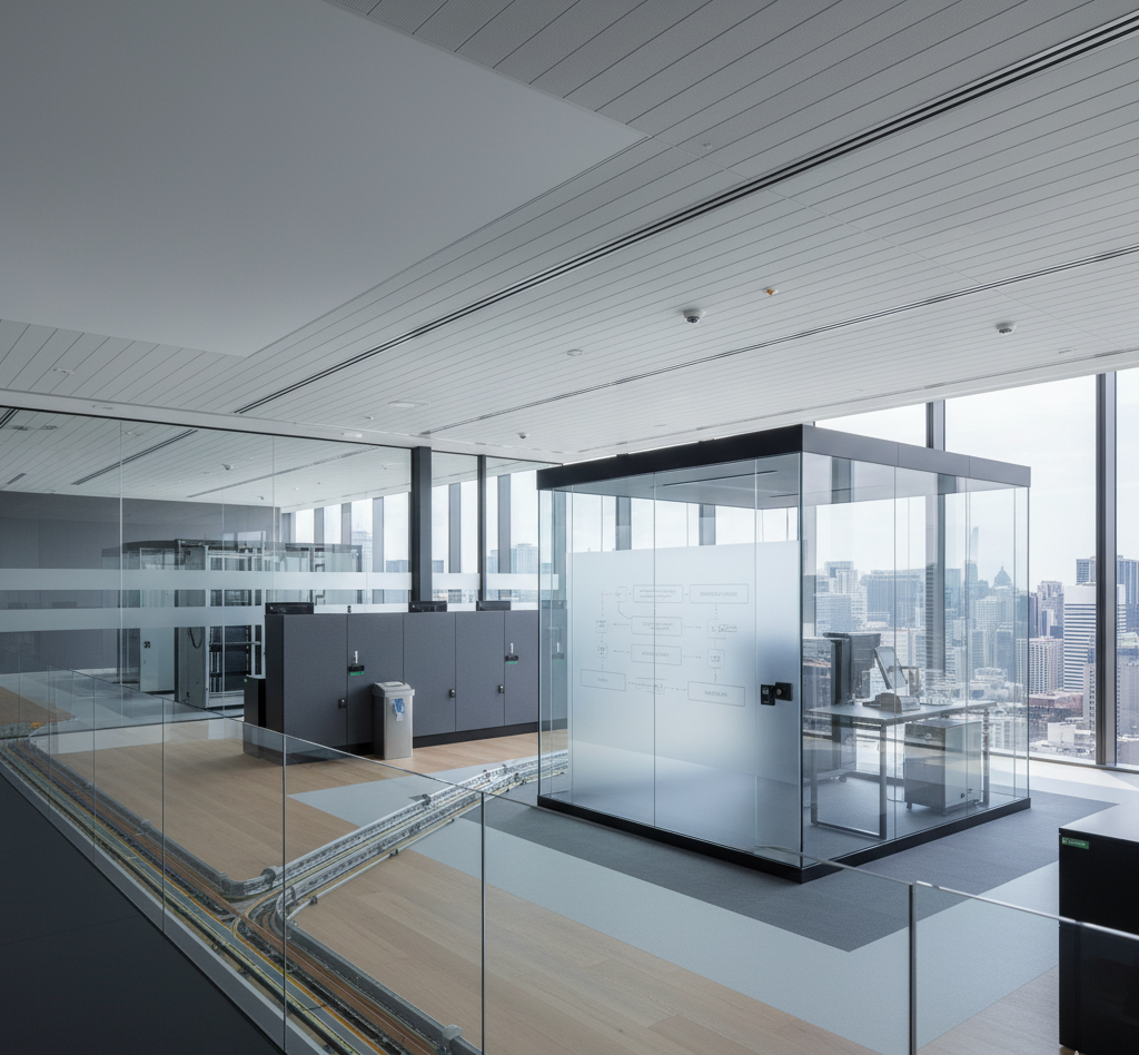 Financial professionals reviewing digital dashboards.