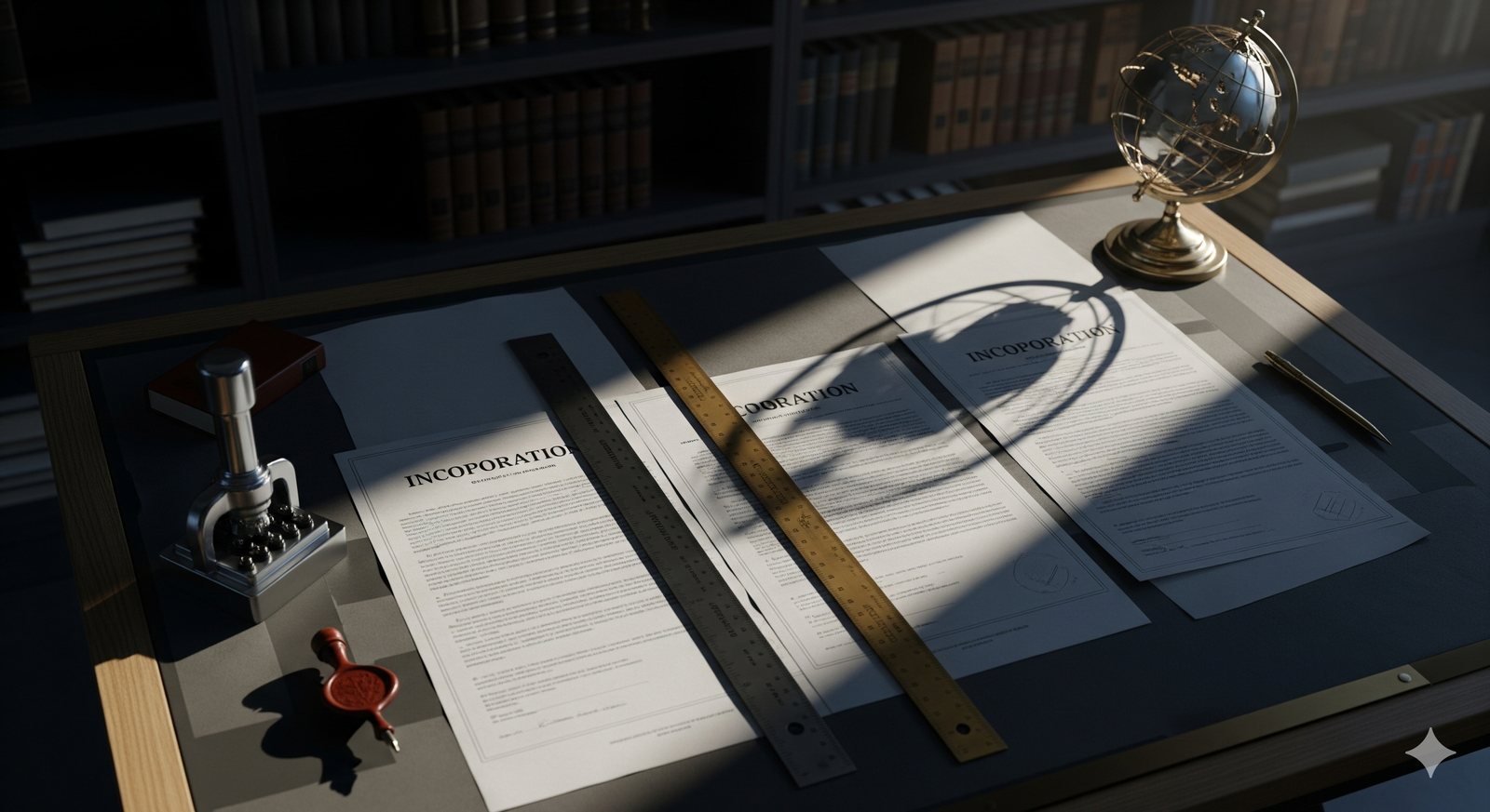 A person signing a formal document with a fountain pen, symbolizing the official incorporation.